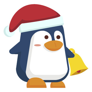 戴圣诞帽的企鹅摇铃铛