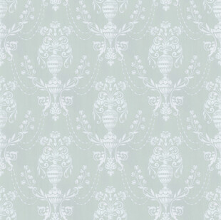 淡绿色复古花纹墙纸图案设计单元