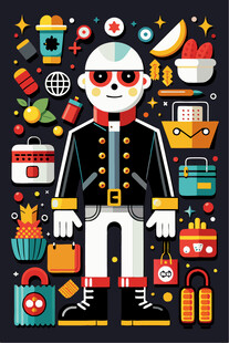 机器人置身多彩美食世界