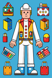 复古风玩具修理匠形象