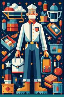 快递员与丰富包裹场景