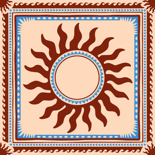 复古太阳图案装饰纹样