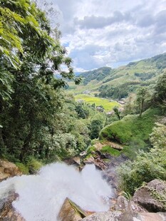 山间溪流绿意盎然景色美