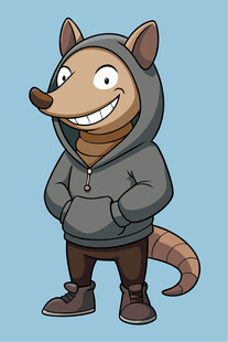 穿卫衣的俏皮狐狸