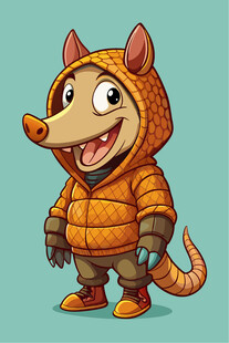 穿连帽衣的可爱卡通狐狸