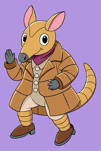 卡通穿山甲绅士形象