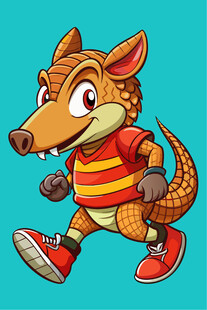 奔跑的卡通袋狸