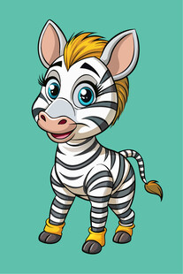 可爱斑马卡通形象