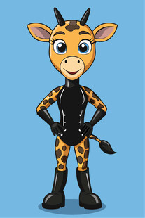长颈鹿装扮的卡通角色
