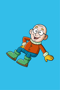 快乐老人滑雪玩耍