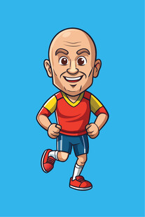 奔跑的老年运动爱好者