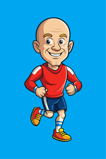 跑步的光头男子