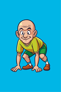 准备起跑的小男孩