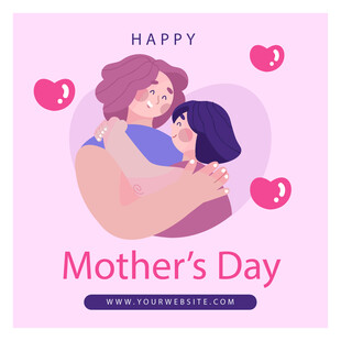 母亲节温馨母女相拥画面