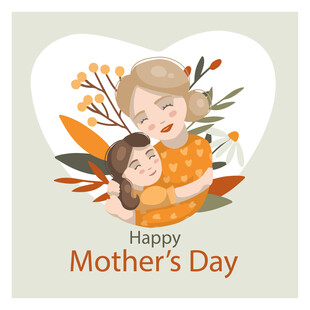 母亲节温馨母女相拥图