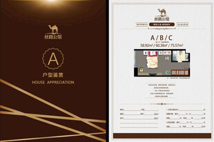 奢华黑金风地产宣传单页户型单张