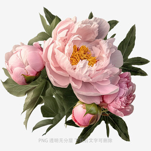 娇艳盛开的粉色牡丹花