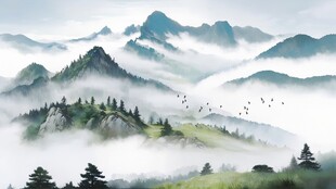 水墨山水装饰画