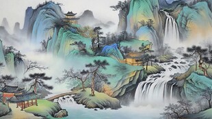 水墨山水装饰画