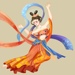 敦煌飞天舞女形象