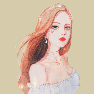 梦幻长发少女唯美插画