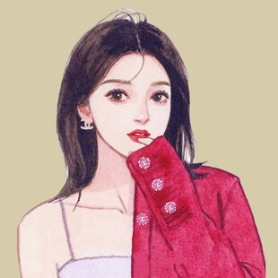 时尚红衣少女插画形象