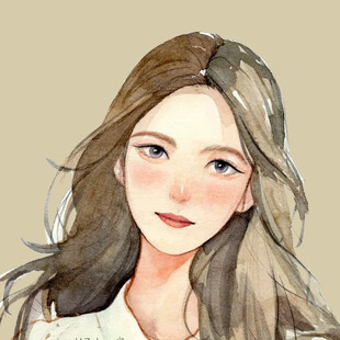 长发少女清新插画形象