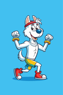 活力小狗快乐奔跑