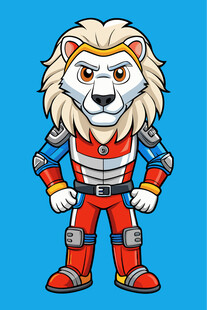 狮子超级英雄卡通形象