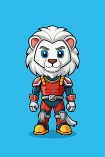 机械风狮子卡通形象