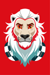 狮子头像插画