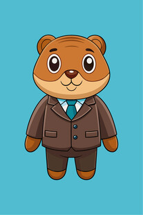 穿西装的可爱小熊