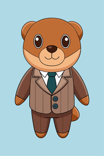 穿西装的可爱小熊