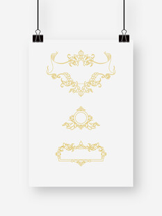 金色复古花纹装饰图案