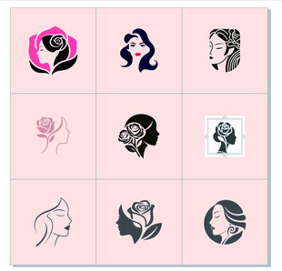 女性头像图案 美容美发 标志