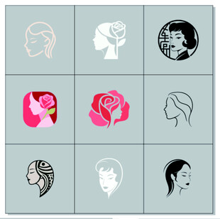 女性头像图案 美容美发 标志