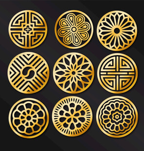 金色圆形图案