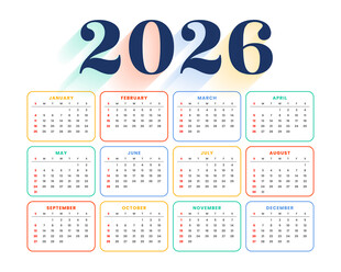 2026年彩色日历模板