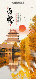 中国风摄影白露节气借势营销海报