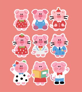 猪猪贴纸