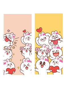 可爱卡通兔子图案设计素材