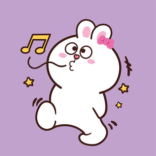 可爱兔子欢快唱歌