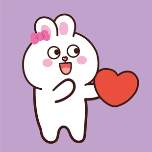 可爱兔子捧爱心