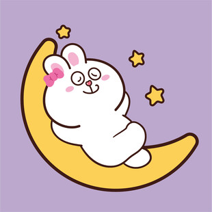 月亮上的可爱兔子