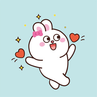 可爱小兔比心萌动瞬间