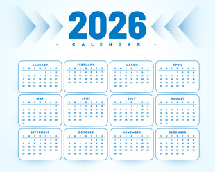 2026年日历模板展示
