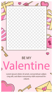 情人节粉色浪漫相框模板