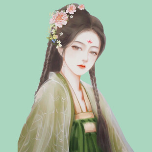 古风佳人 青丝簪花着罗裳
