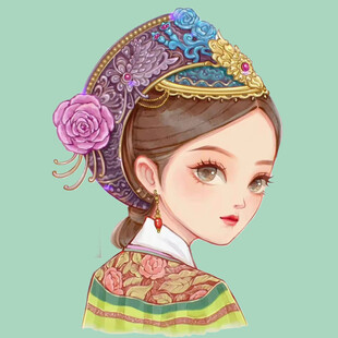 少数民族少女精致头饰