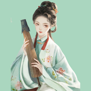 古风女子持琵琶优雅动人